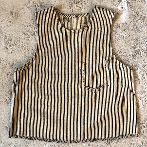 Alexander Wang Tops - T by Alexander wang striped frayed cotton top, US4